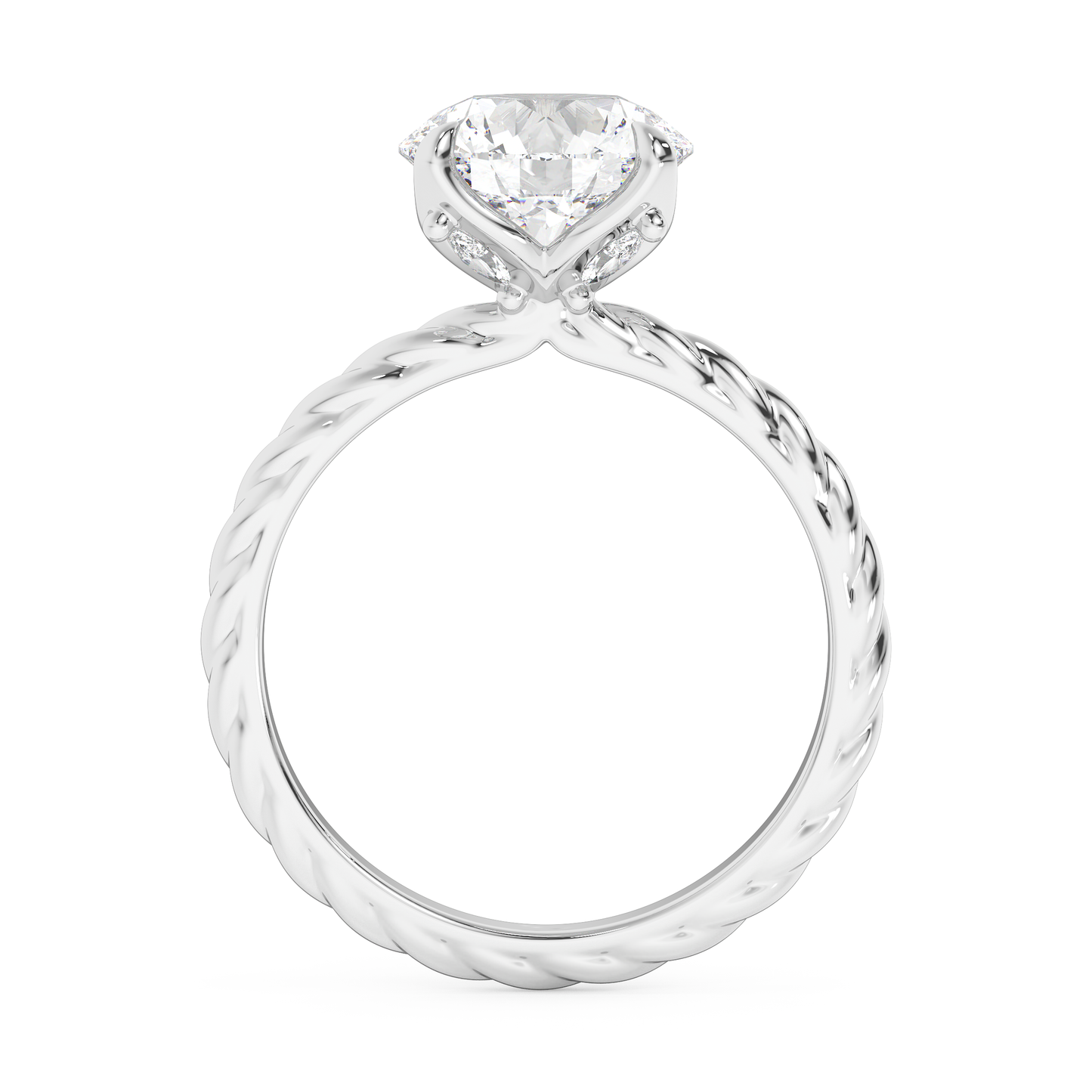 Emerald Solitaire Lab Grown Diamond Engagement Ring