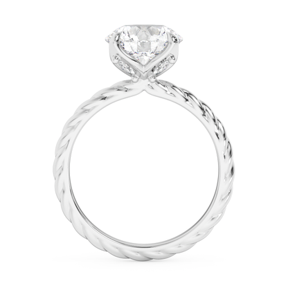 Emerald Solitaire Lab Grown Diamond Engagement Ring
