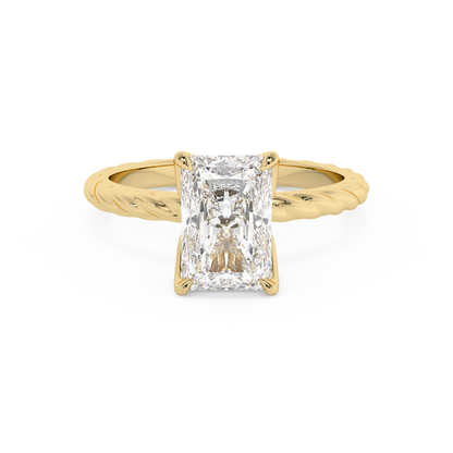 Emerald Solitaire Lab Grown Diamond Engagement Ring