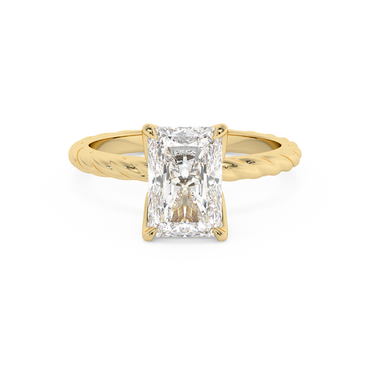 Emerald Solitaire Lab Grown Diamond Engagement Ring