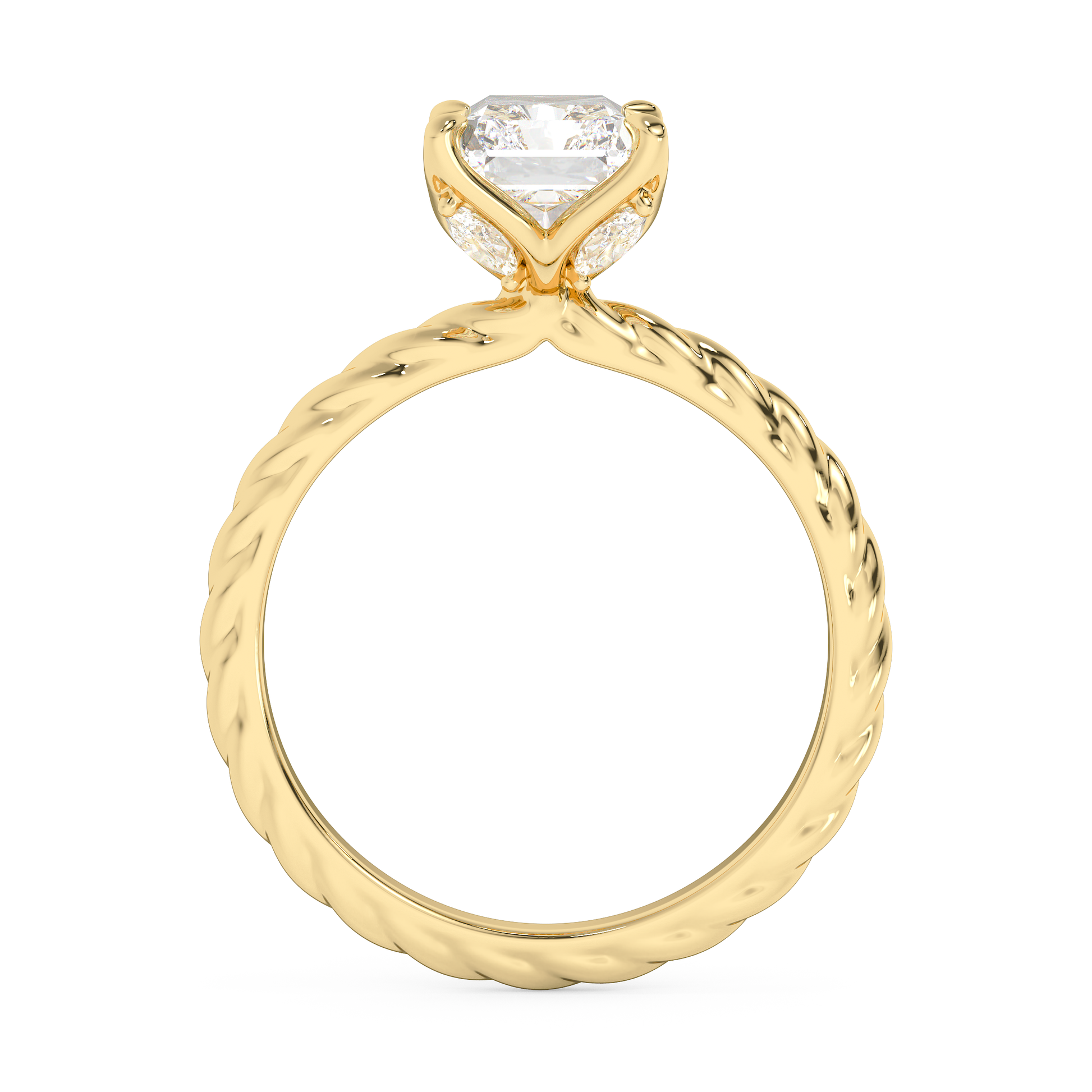 Emerald Solitaire Lab Grown Diamond Engagement Ring
