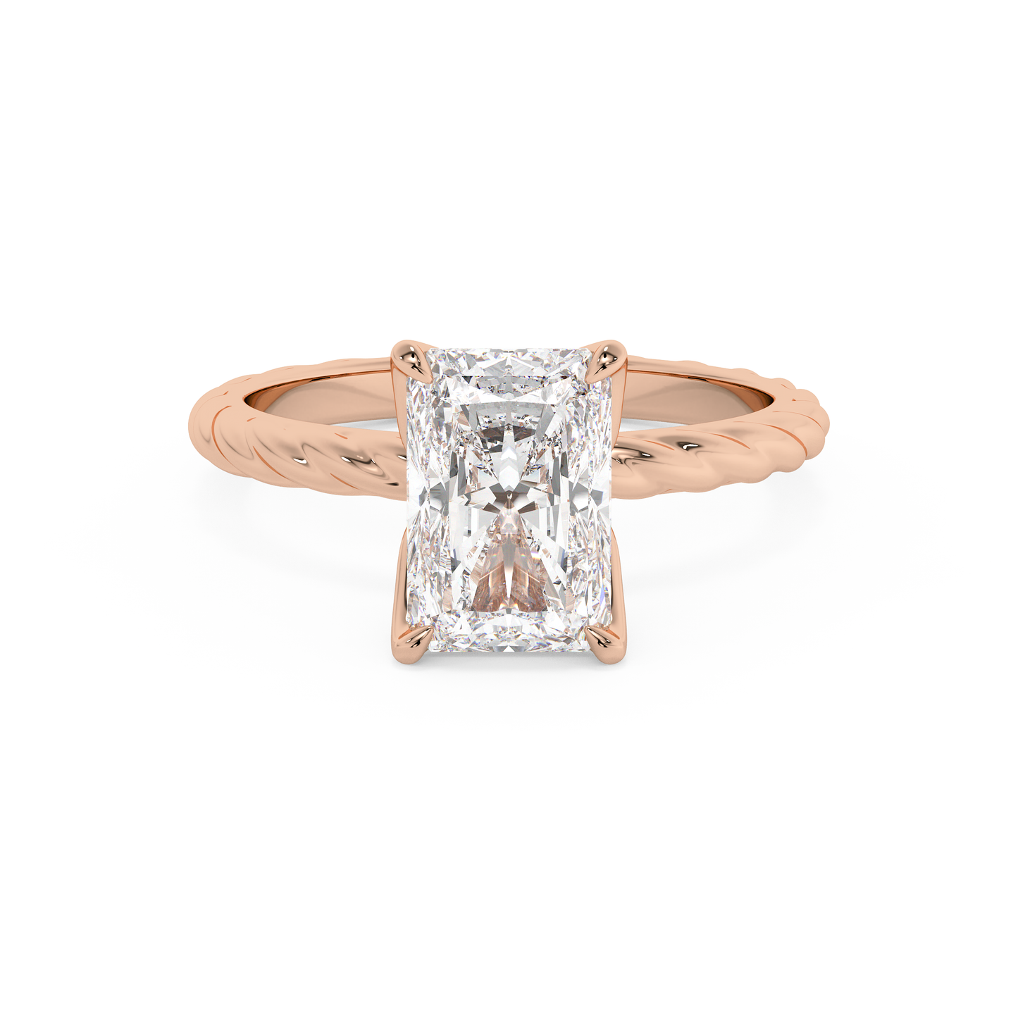 Emerald Solitaire Lab Grown Diamond Engagement Ring