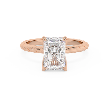 Emerald Solitaire Lab Grown Diamond Engagement Ring