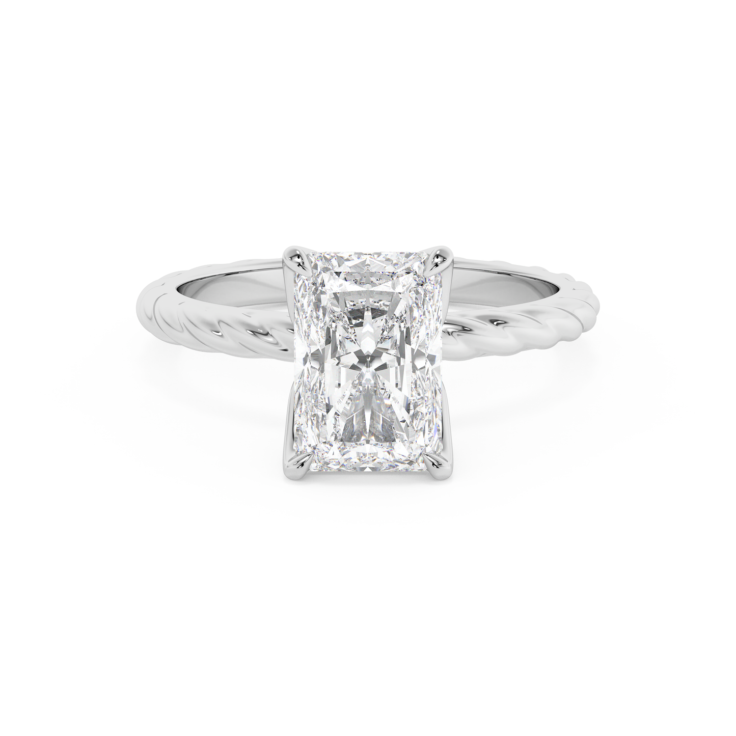 Emerald Solitaire Lab Grown Diamond Engagement Ring