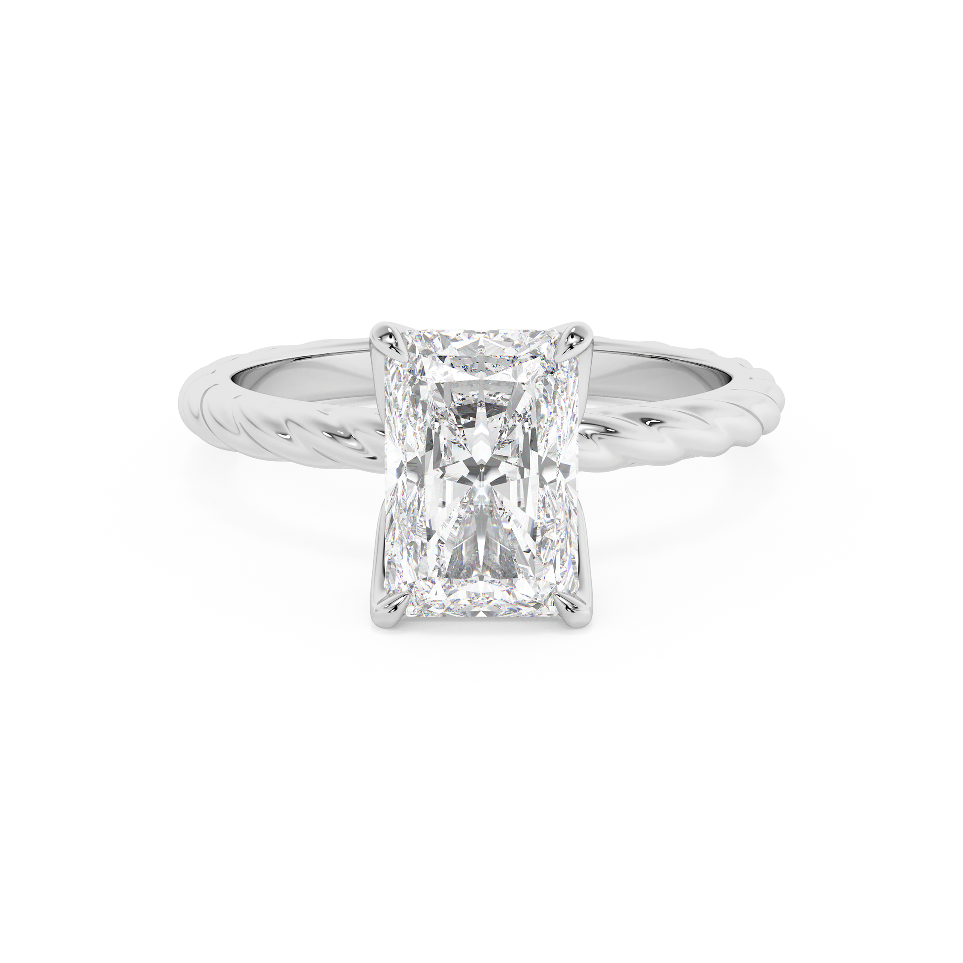 Emerald Solitaire Lab Grown Diamond Engagement Ring