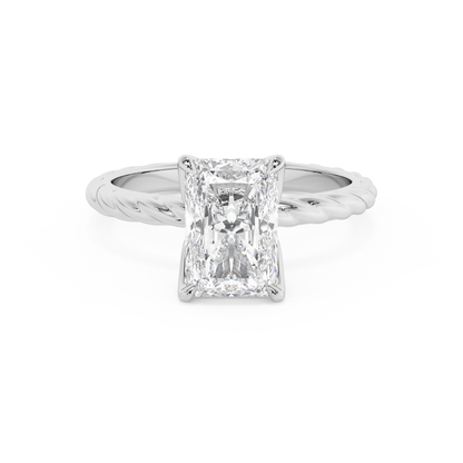 Emerald Solitaire Lab Grown Diamond Engagement Ring