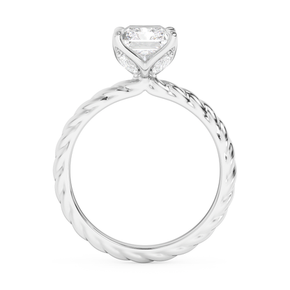 Emerald Solitaire Lab Grown Diamond Engagement Ring