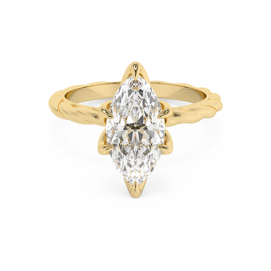 Emerald Solitaire Lab Grown Diamond Engagement Ring