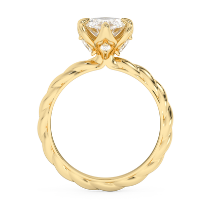 Emerald Solitaire Lab Grown Diamond Engagement Ring