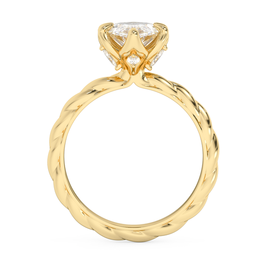 Emerald Solitaire Lab Grown Diamond Engagement Ring