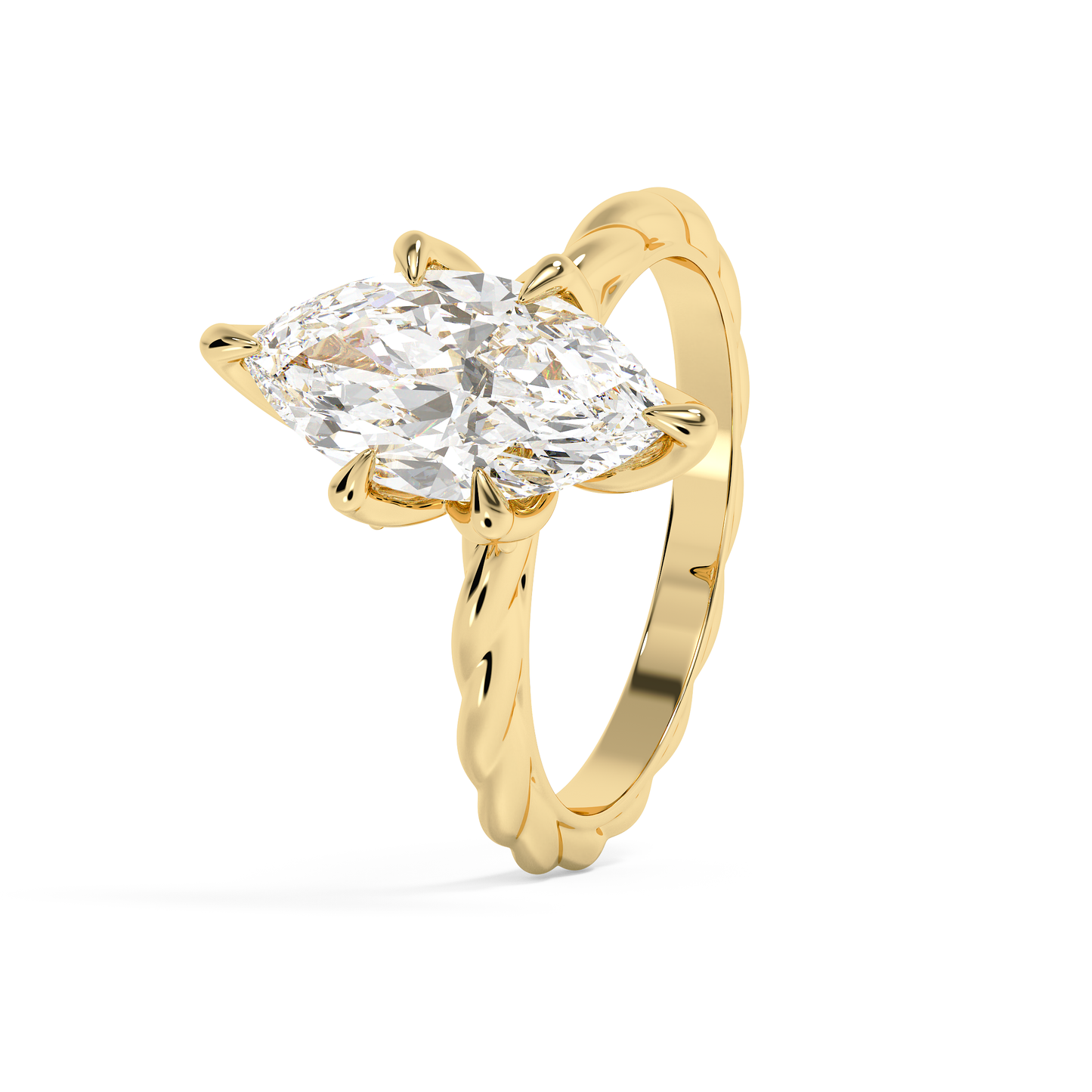 Emerald Solitaire Lab Grown Diamond Engagement Ring