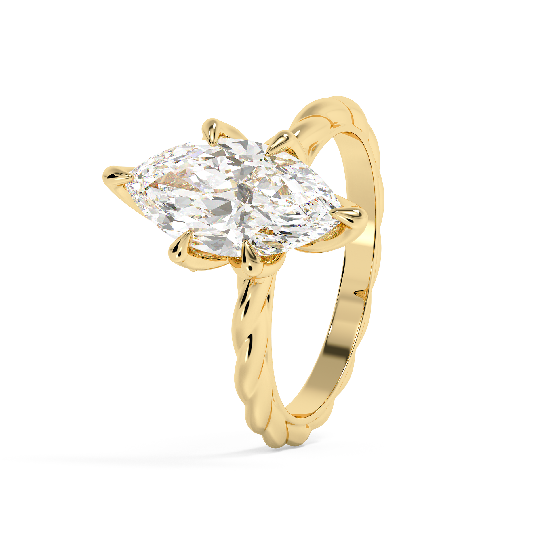 Emerald Solitaire Lab Grown Diamond Engagement Ring