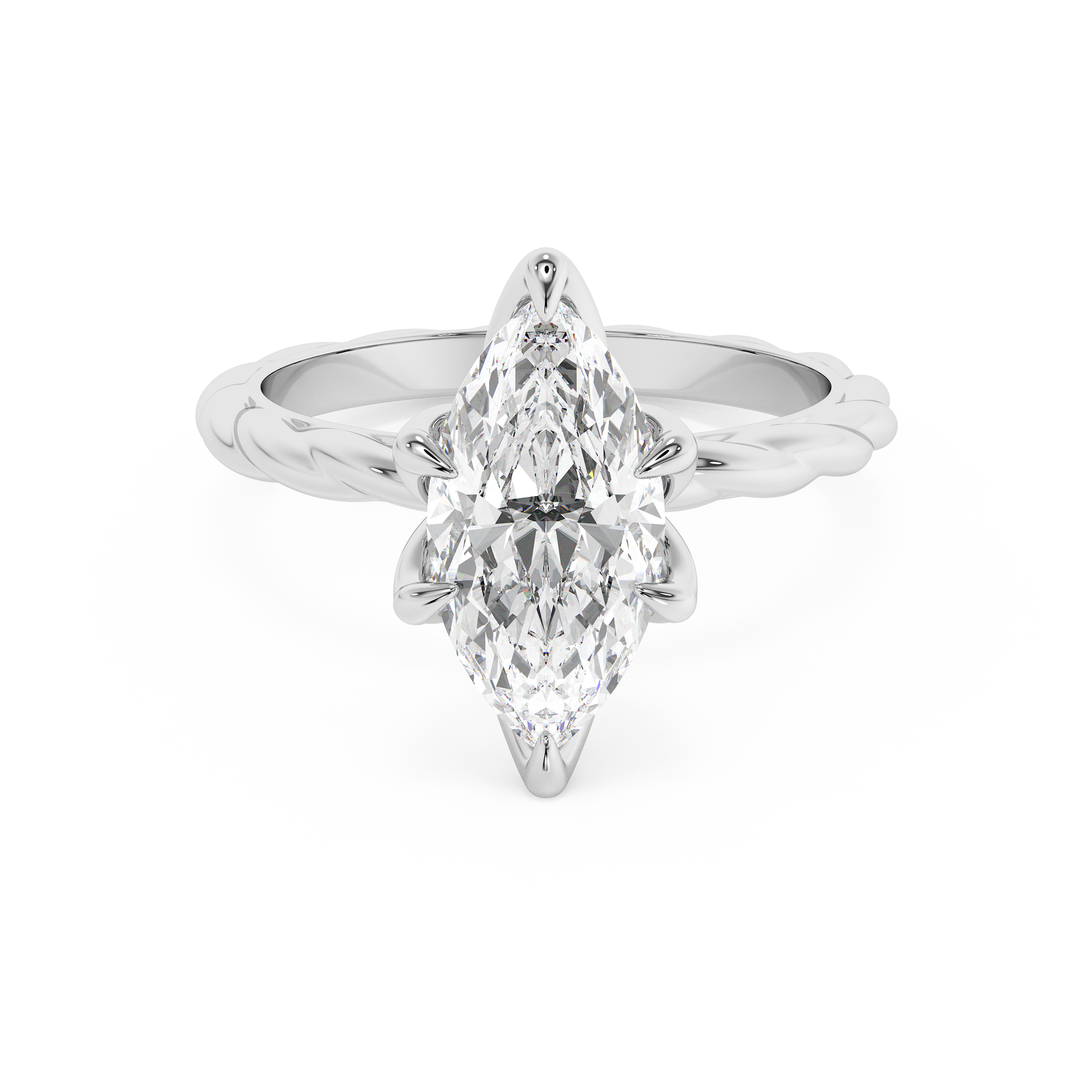 Emerald Solitaire Lab Grown Diamond Engagement Ring