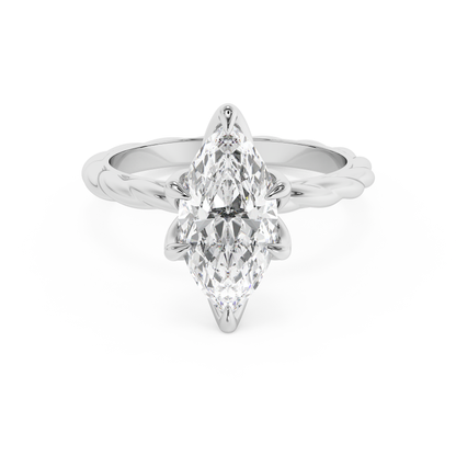 Emerald Solitaire Lab Grown Diamond Engagement Ring