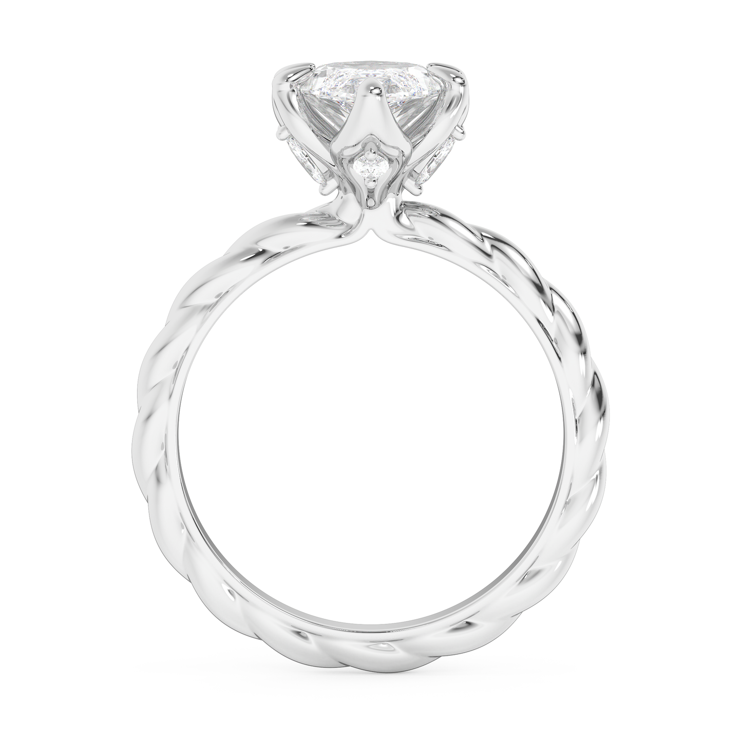Emerald Solitaire Lab Grown Diamond Engagement Ring