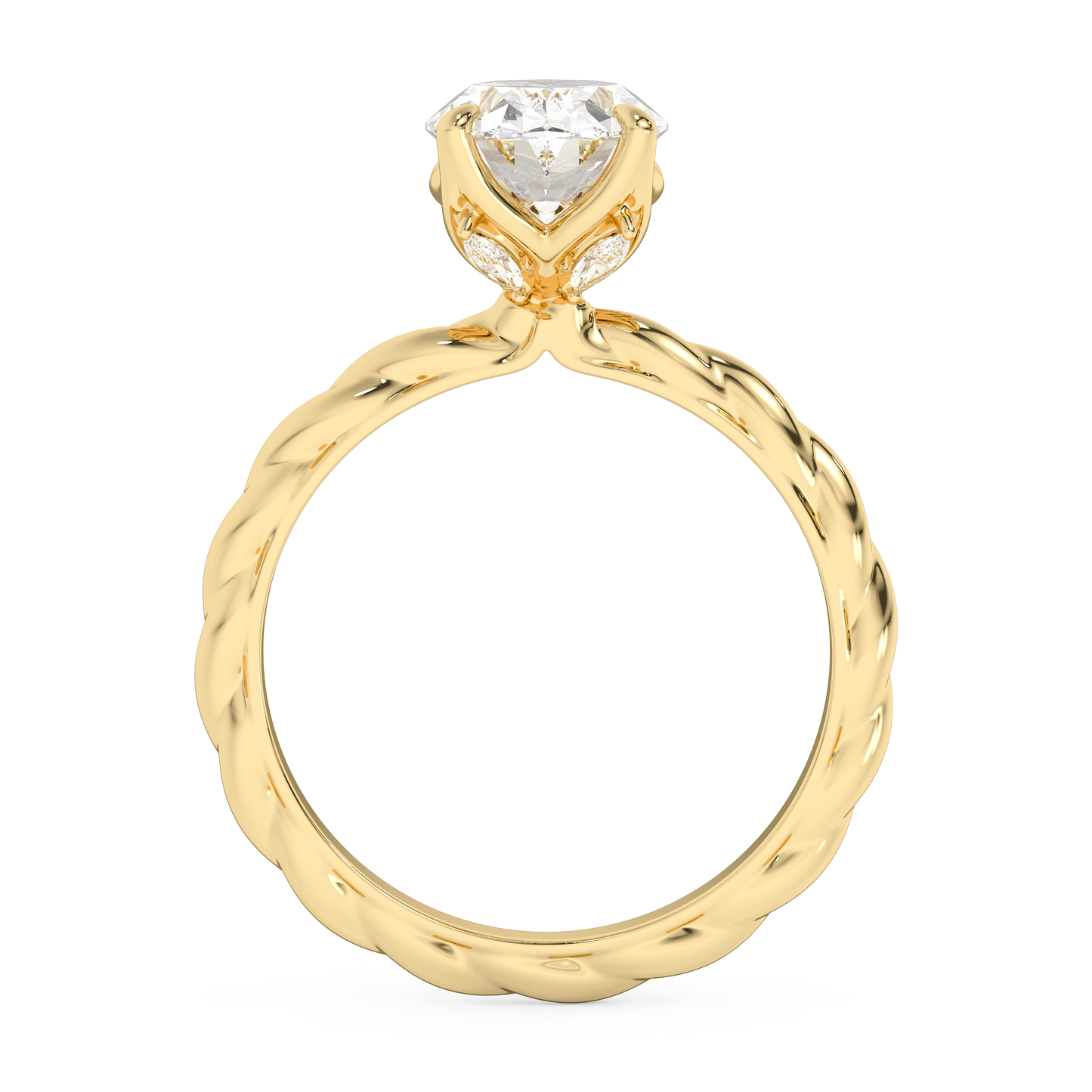 Emerald Solitaire Lab Grown Diamond Engagement Ring