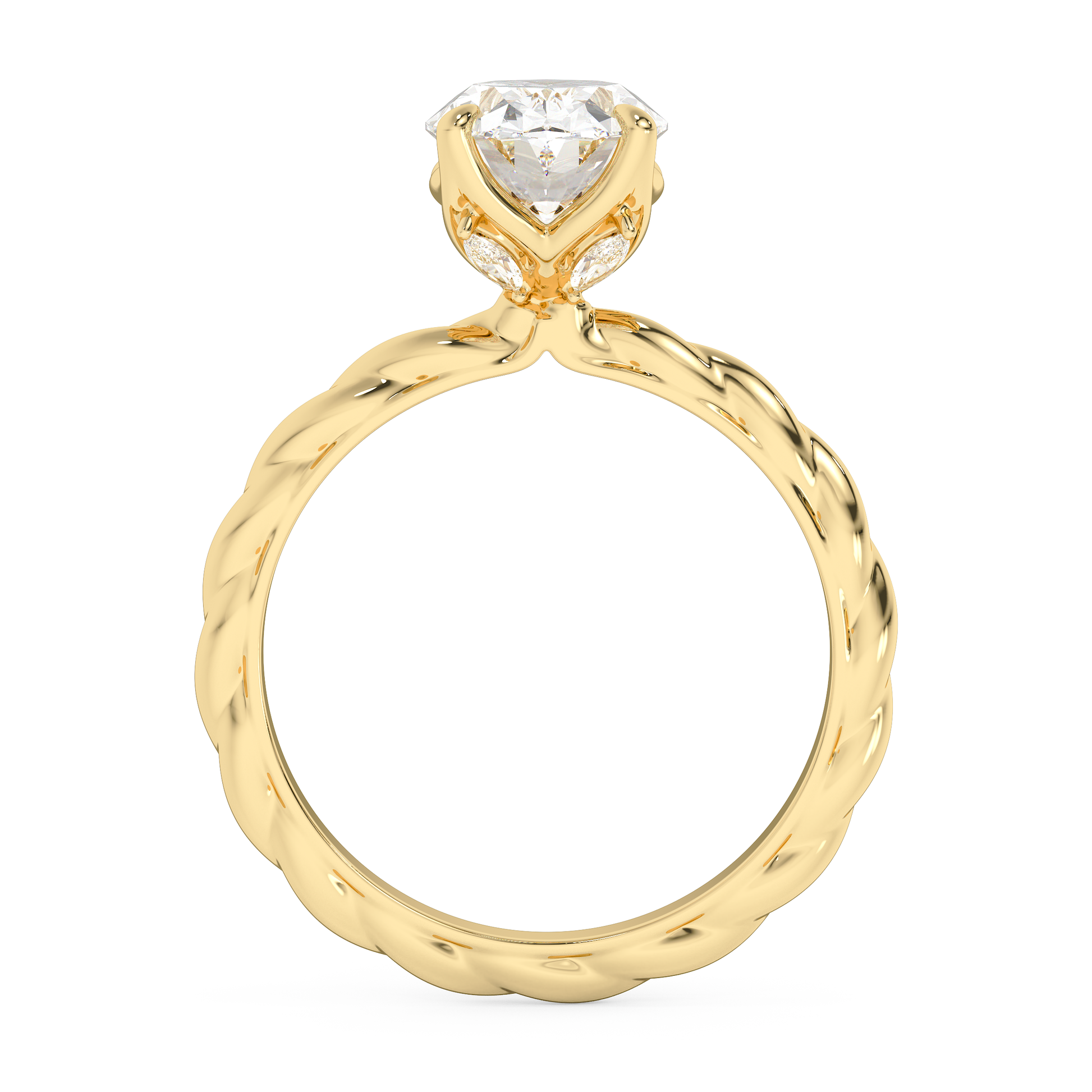 Emerald Solitaire Lab Grown Diamond Engagement Ring