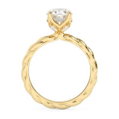 Emerald Solitaire Lab Grown Diamond Engagement Ring