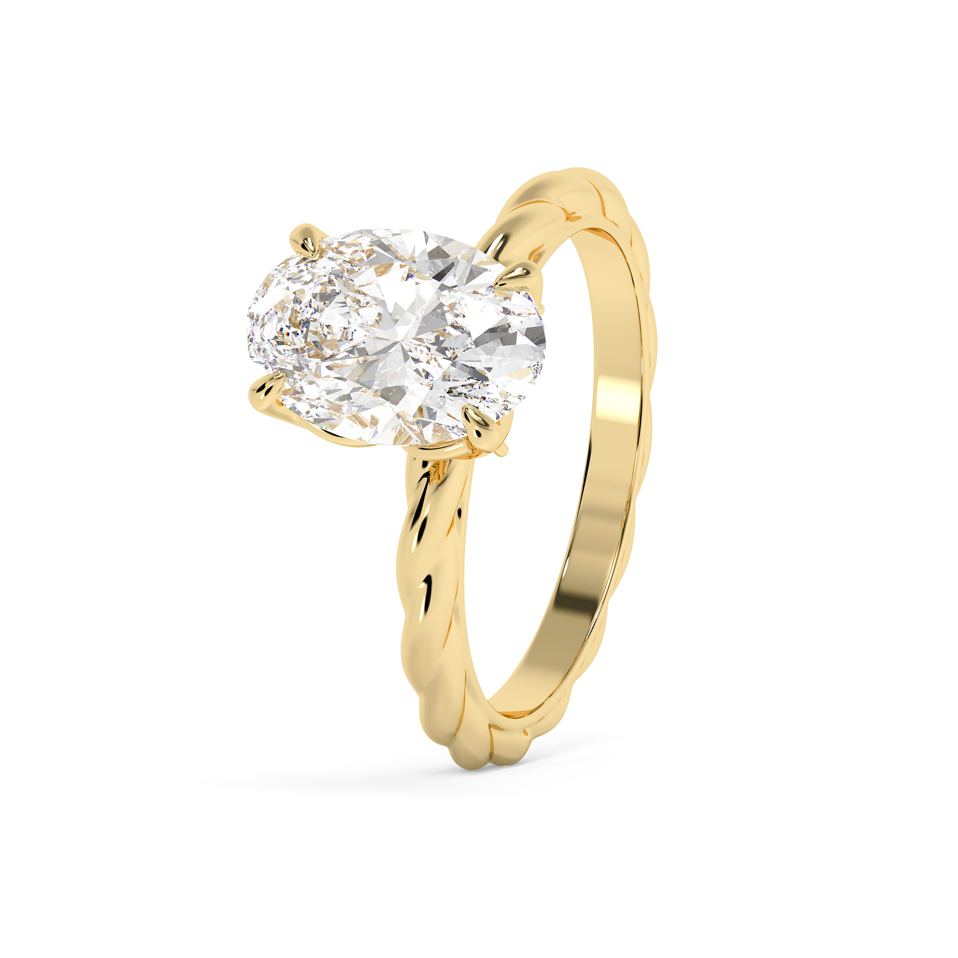 Emerald Solitaire Lab Grown Diamond Engagement Ring