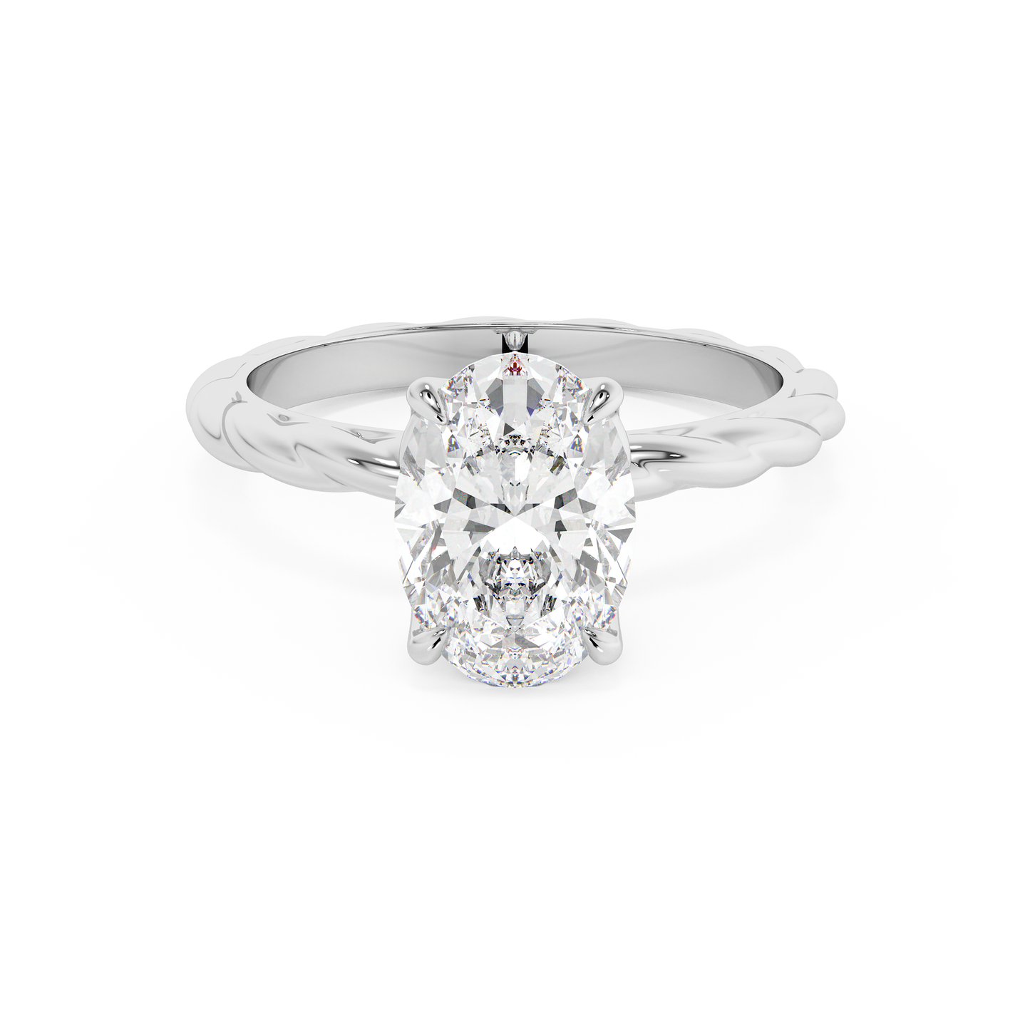 Emerald Solitaire Lab Grown Diamond Engagement Ring