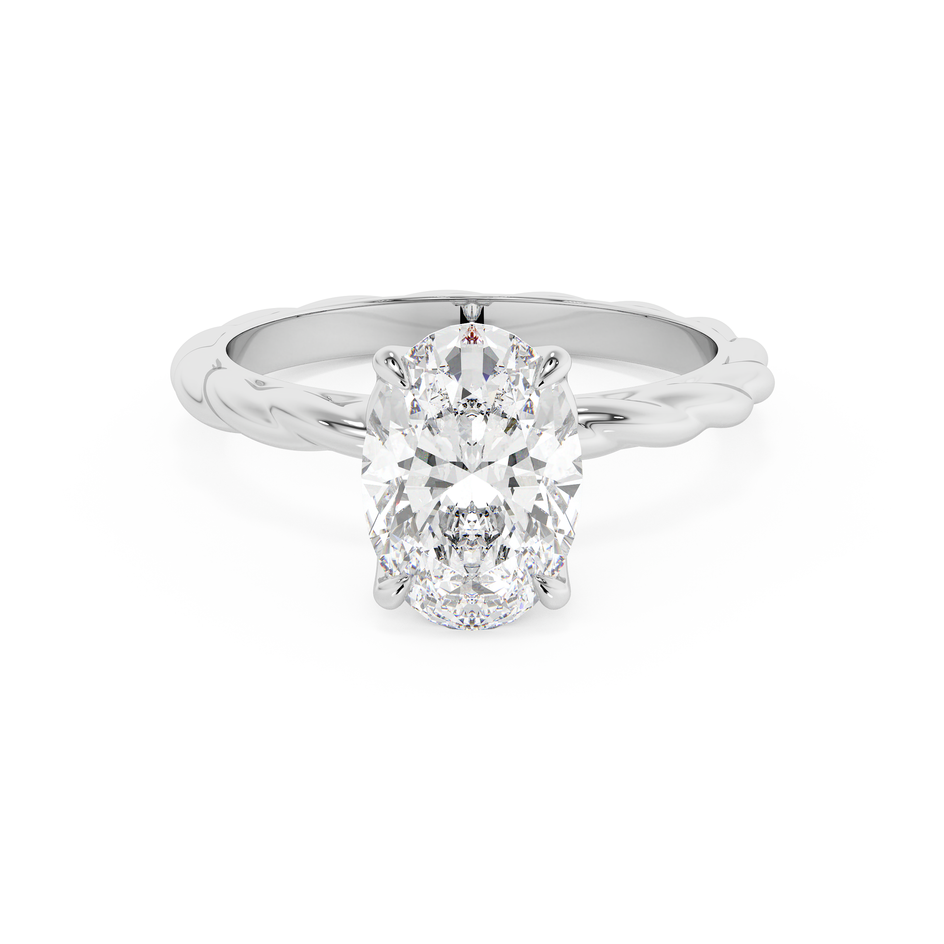 Emerald Solitaire Lab Grown Diamond Engagement Ring