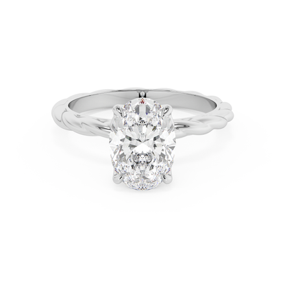 Emerald Solitaire Lab Grown Diamond Engagement Ring