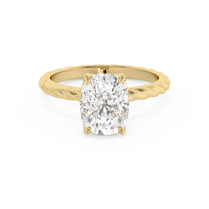 Emerald Solitaire Lab Grown Diamond Engagement Ring