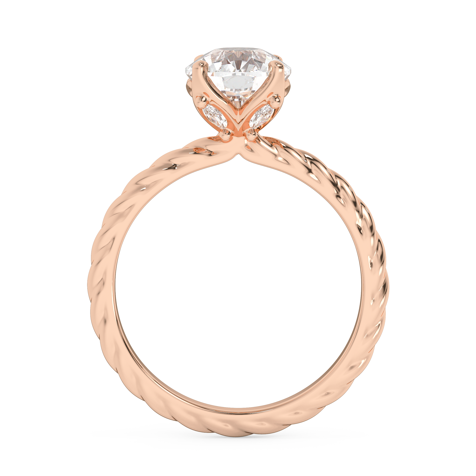 Emerald Solitaire Lab Grown Diamond Engagement Ring