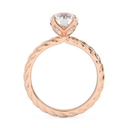 Emerald Solitaire Lab Grown Diamond Engagement Ring