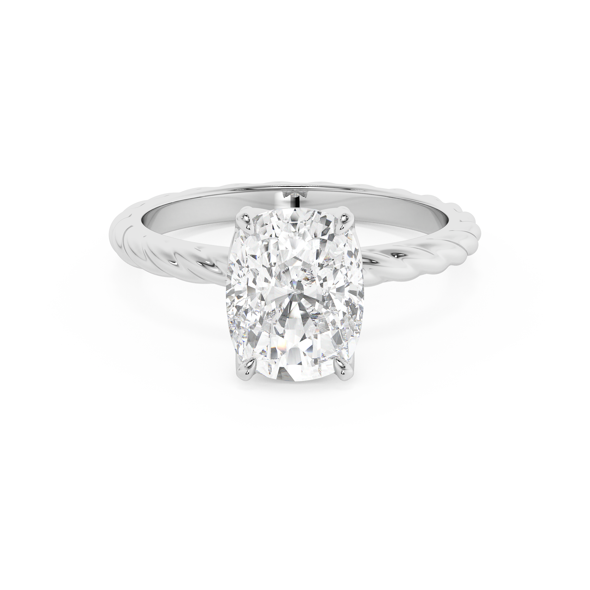 Emerald Solitaire Lab Grown Diamond Engagement Ring