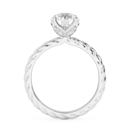 Emerald Solitaire Lab Grown Diamond Engagement Ring