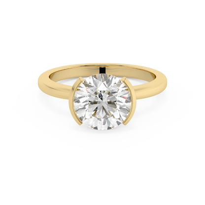 Emerald Solitaire Lab Grown Diamond Engagement Ring