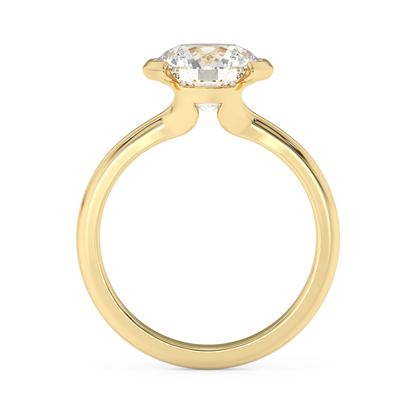 Emerald Solitaire Lab Grown Diamond Engagement Ring