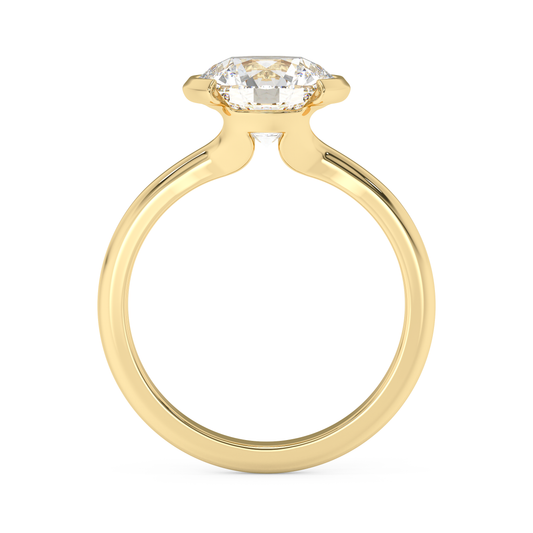 Emerald Solitaire Lab Grown Diamond Engagement Ring