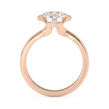 Emerald Solitaire Lab Grown Diamond Engagement Ring