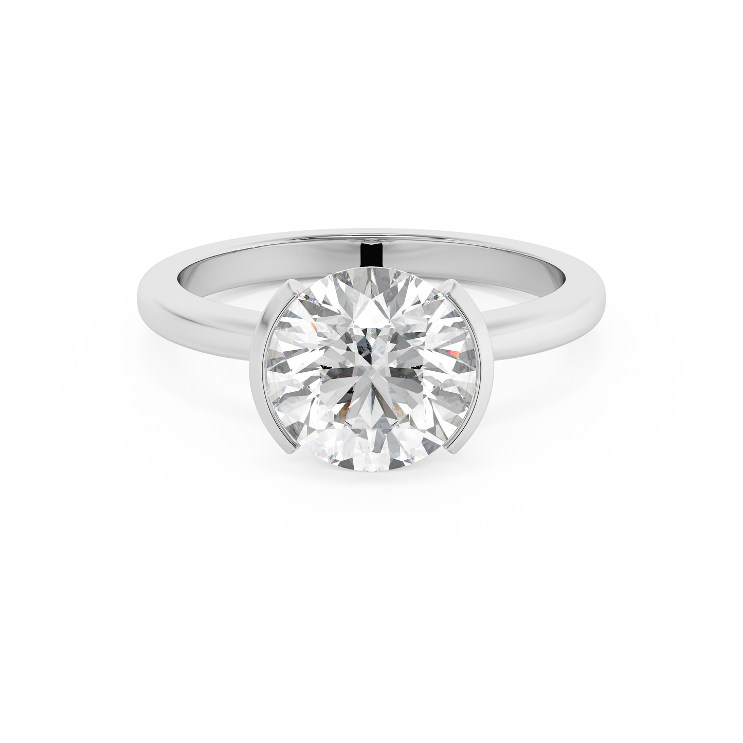Emerald Solitaire Lab Grown Diamond Engagement Ring