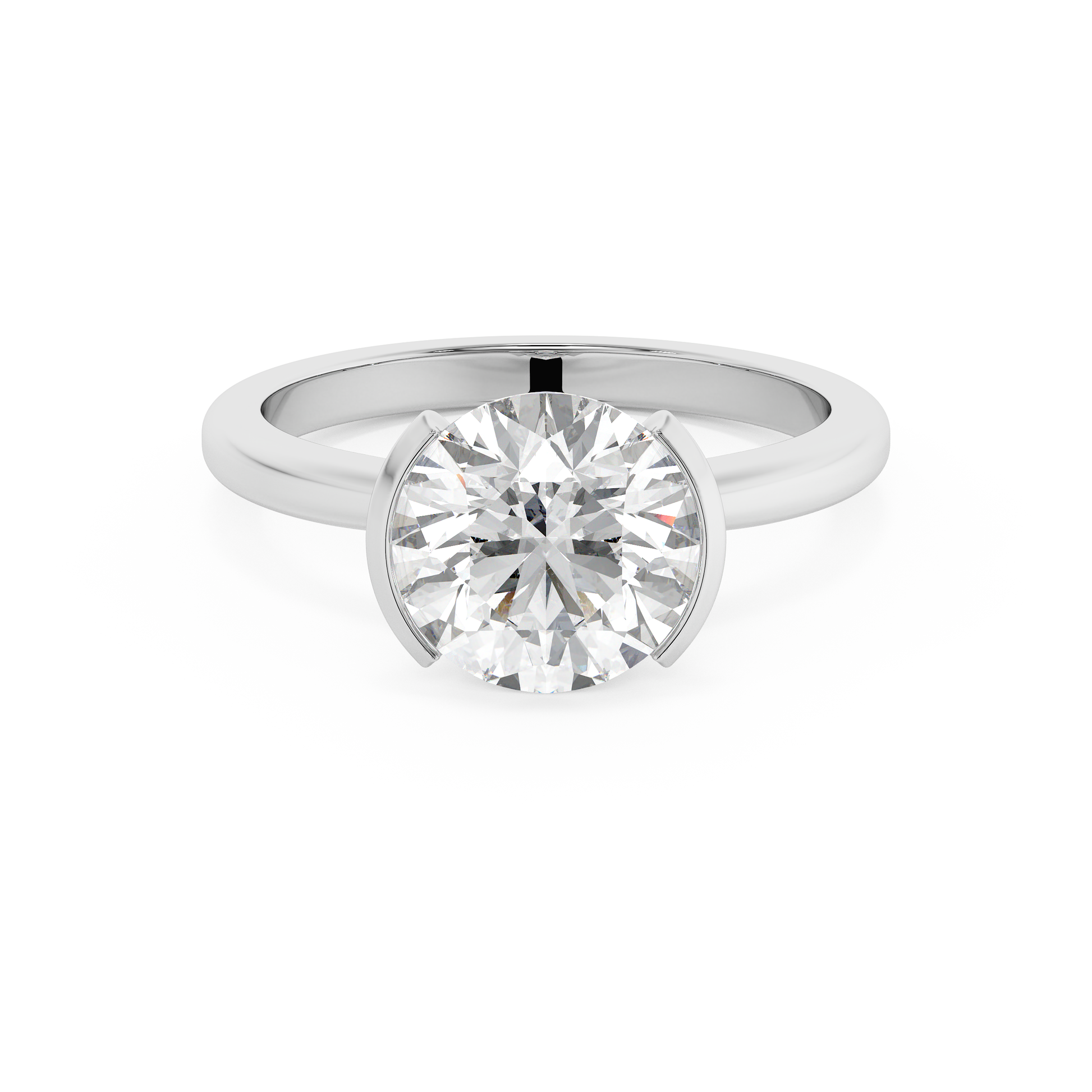 Emerald Solitaire Lab Grown Diamond Engagement Ring