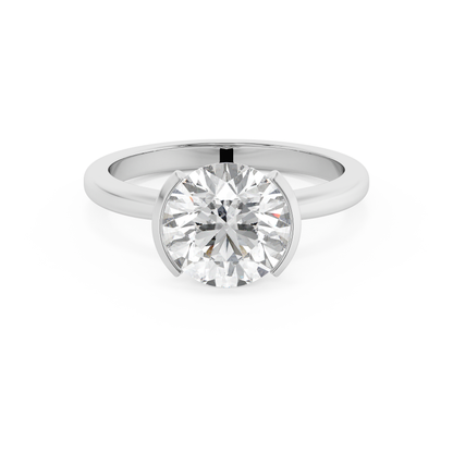 Emerald Solitaire Lab Grown Diamond Engagement Ring
