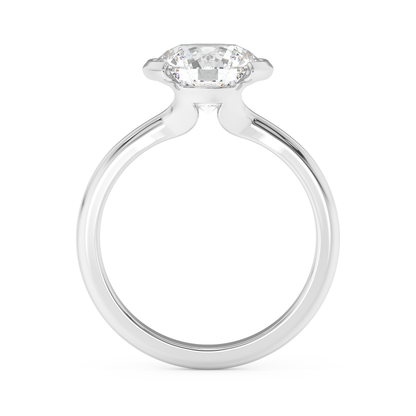 Emerald Solitaire Lab Grown Diamond Engagement Ring
