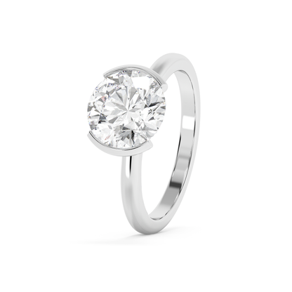 Emerald Solitaire Lab Grown Diamond Engagement Ring