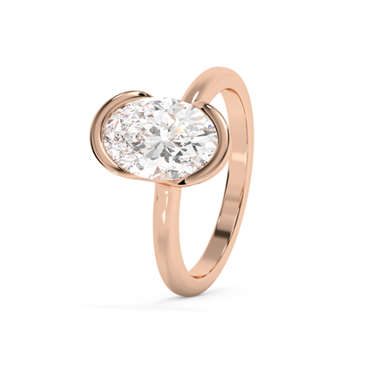Emerald Solitaire Lab Grown Diamond Engagement Ring