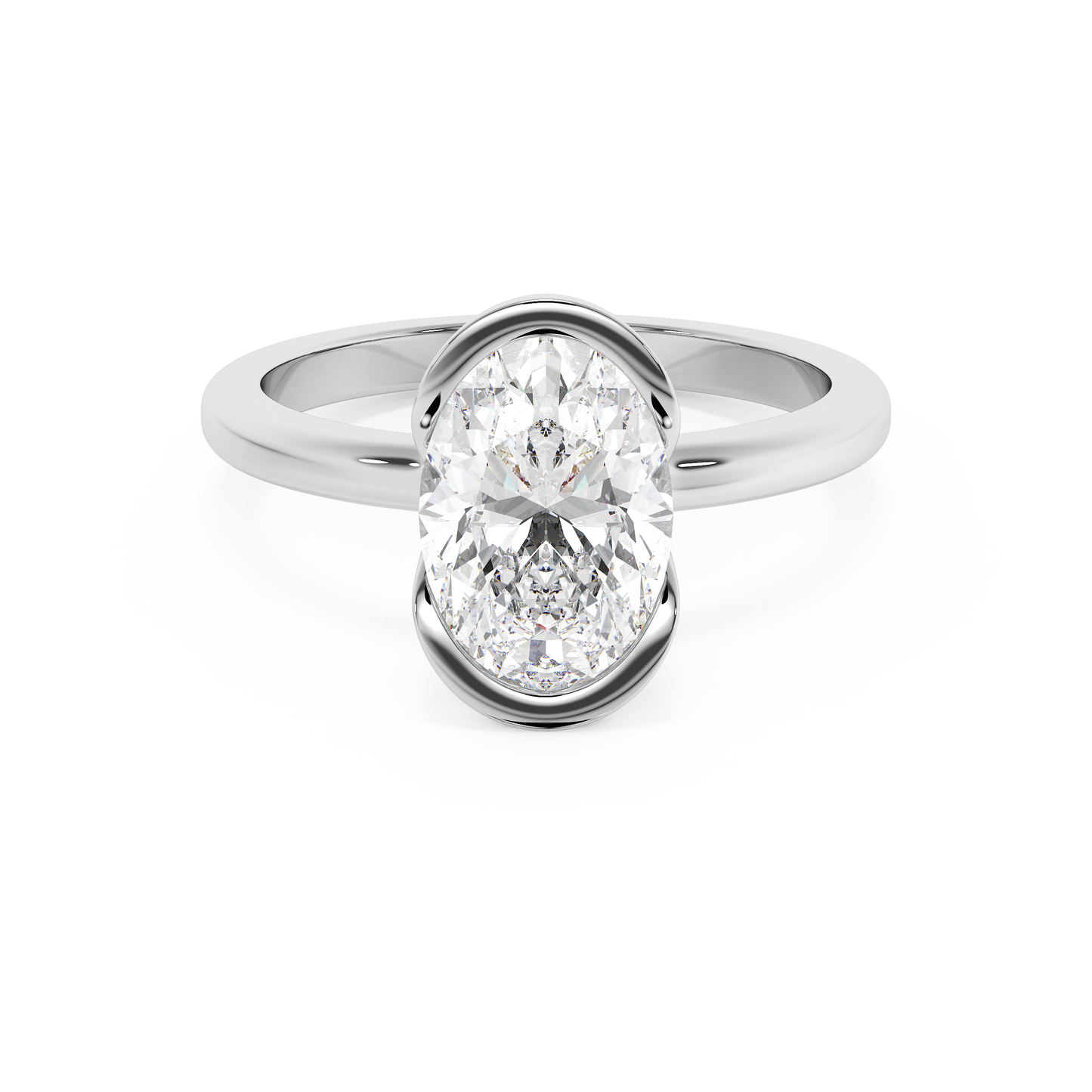 Emerald Solitaire Lab Grown Diamond Engagement Ring