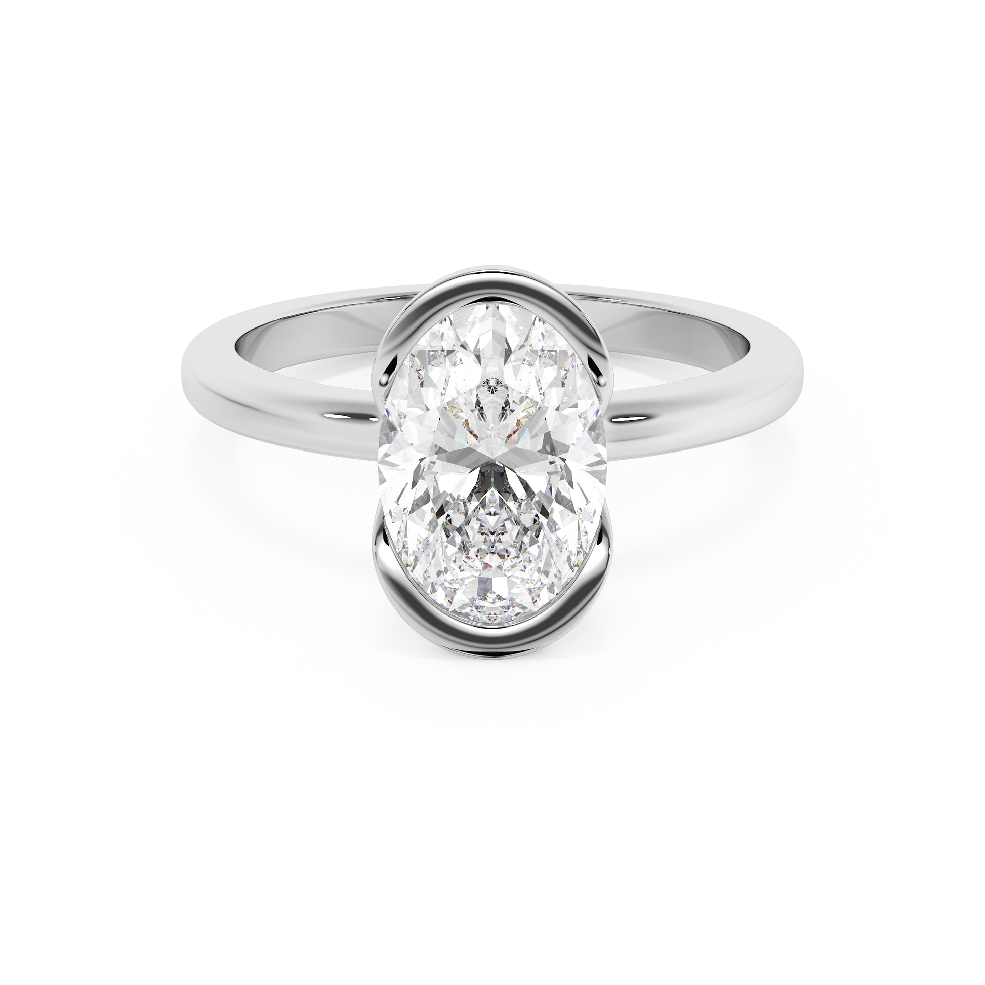 Emerald Solitaire Lab Grown Diamond Engagement Ring