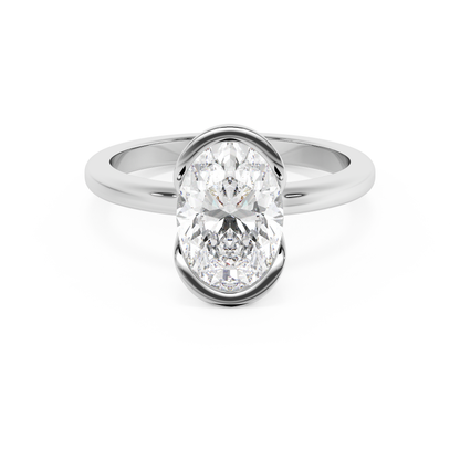 Emerald Solitaire Lab Grown Diamond Engagement Ring