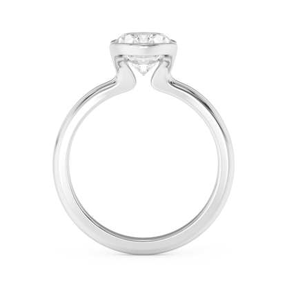 Emerald Solitaire Lab Grown Diamond Engagement Ring