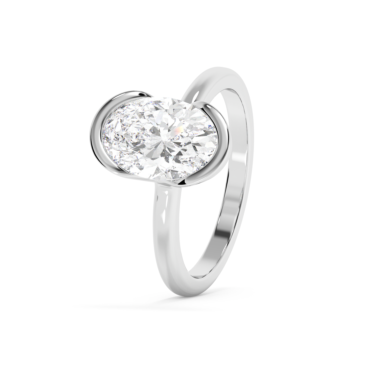 Emerald Solitaire Lab Grown Diamond Engagement Ring