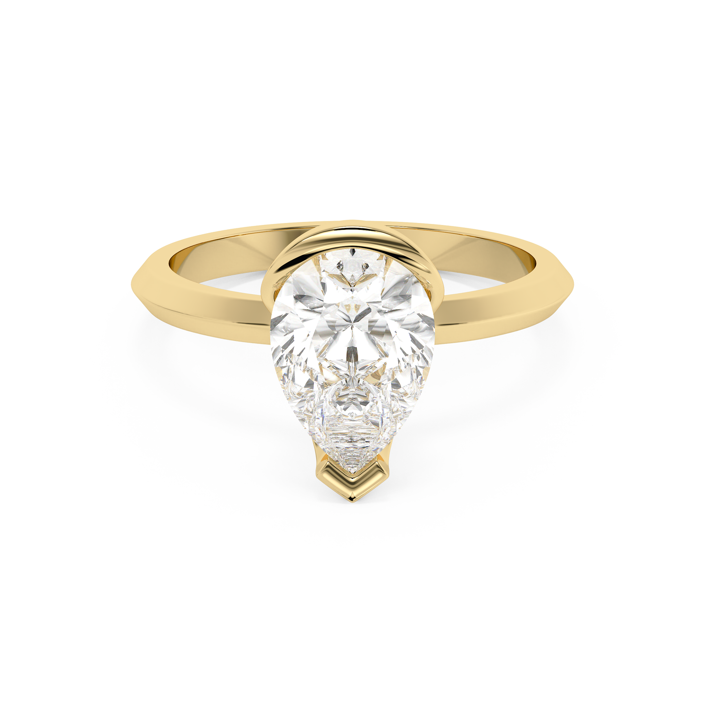 Emerald Solitaire Lab Grown Diamond Engagement Ring