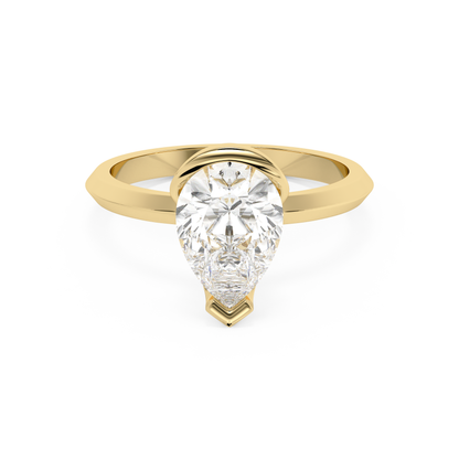Emerald Solitaire Lab Grown Diamond Engagement Ring