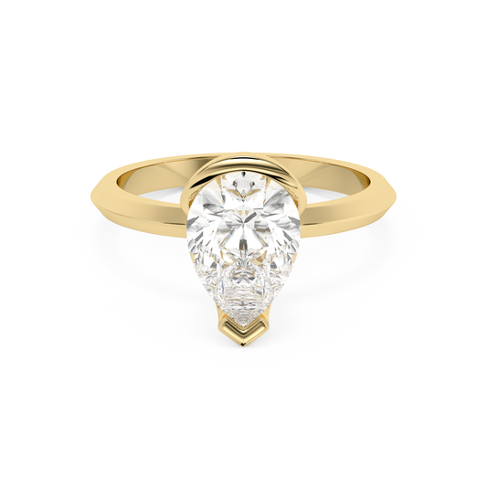 Emerald Solitaire Lab Grown Diamond Engagement Ring