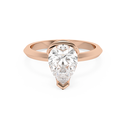 Emerald Solitaire Lab Grown Diamond Engagement Ring